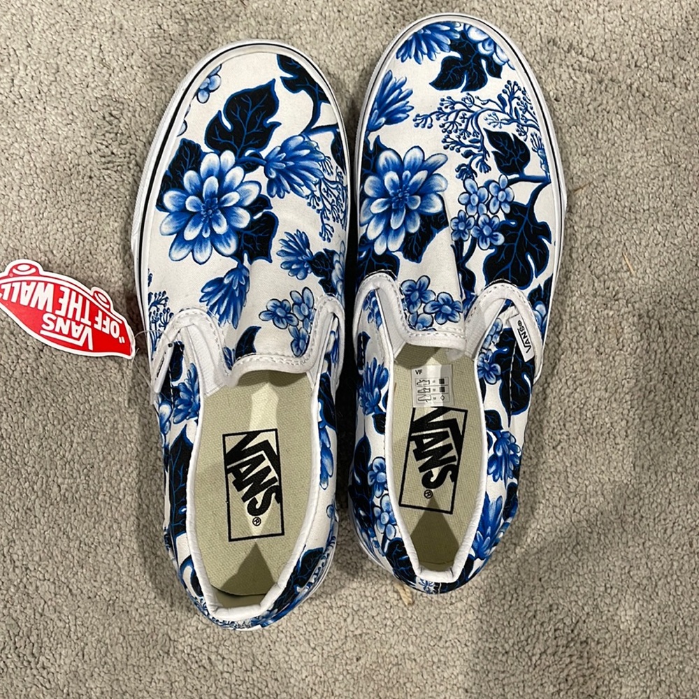NWT Vans with Blue Floral print